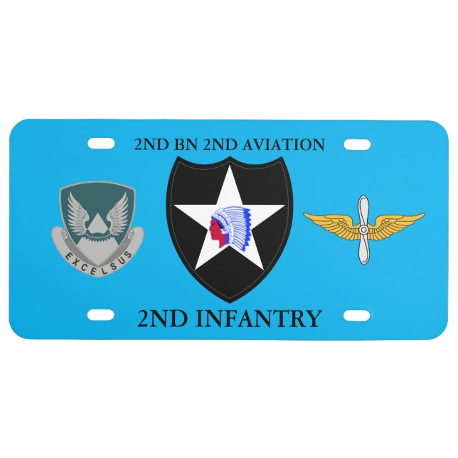 2ND BN 2ND AVIATION REGT 2ND INFANTRY DIVISION LICENSE PLATE (Front)