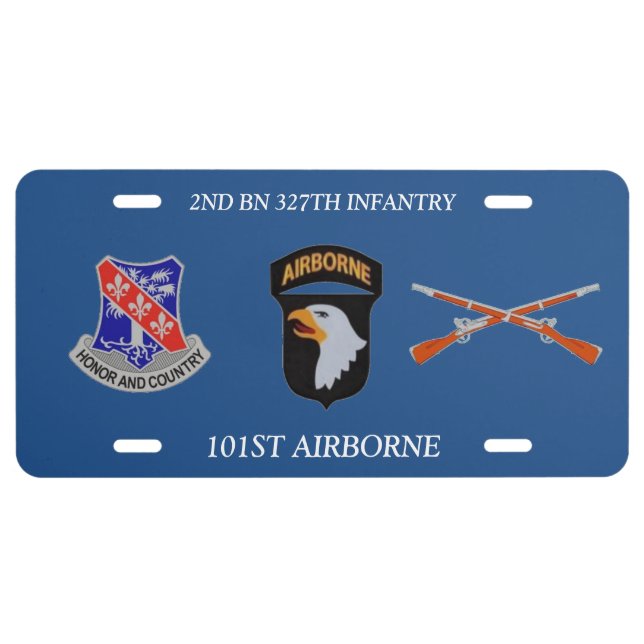 2ND BN 327TH INFANTRY 101ST ABN LICENSE PLATE (Front)