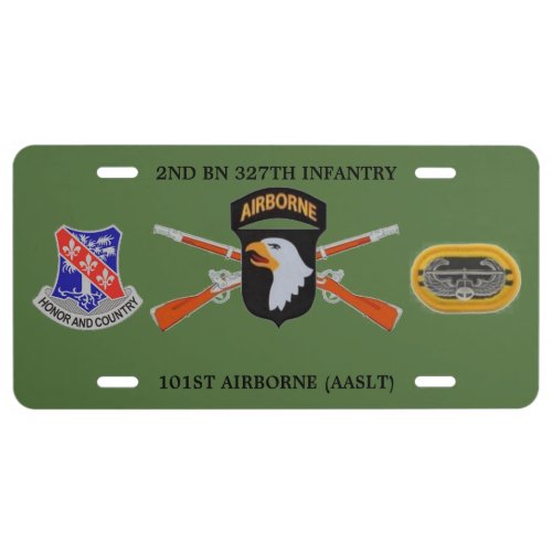 2ND BN 327TH INFANTRY 101ST ABN LICENSE PLATE