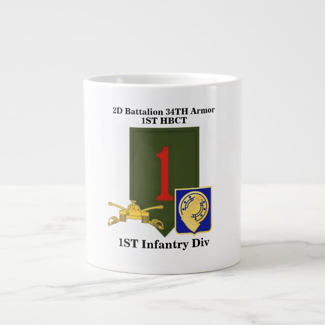 2nd Bn 34th Armor 1st Infantry div Jumbo Mug (Front)
