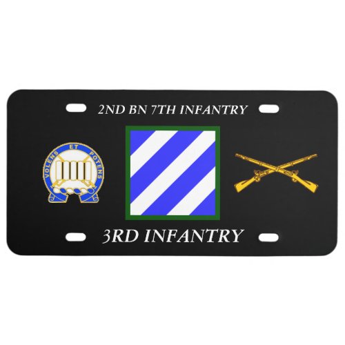 2ND BN 7TH INFANTRY 3RD INFANTRY DIVISION LICENSE PLATE