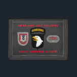 2ND BN (ABN) 503D INFANTRY 101ST AIRBORNE WALLET<br><div class="desc">2ND BATTALION (ABN) 503D INFANTRY 101ST AIRBORNE (AASLT) WALLET WITH SSI,  FLASH/DUI AND AIR ASSAULT BADGE/OVAL DESIGN.</div>