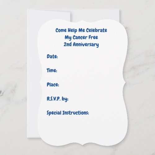 2nd Cancer Anniversary Party Invitations