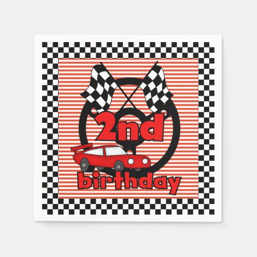 2nd Car Racing Birthday Paper Napkins