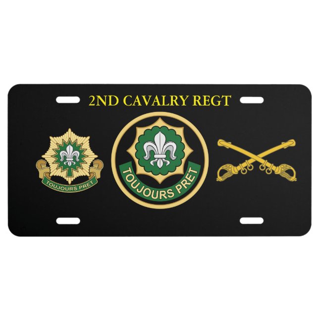2ND CAVALRY  LICENSE PLATE (Front)