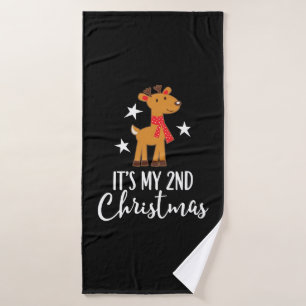 2nd Christmas Reindeer Bath Towel