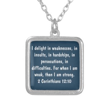 2nd Corinthians 12:10 Necklace by LPFedorchak at Zazzle