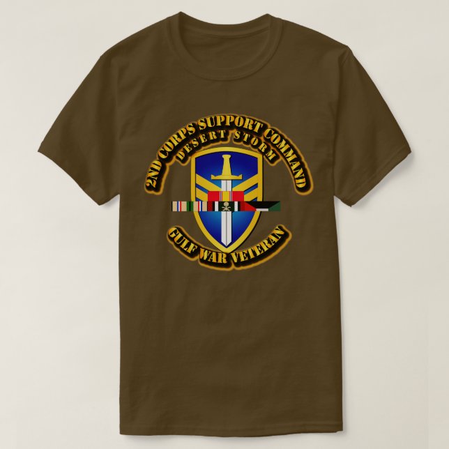 2nd Corps Support Command w DS SVC Ribbons T-Shirt (Design Front)