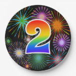 [ Thumbnail: 2nd Event - Fun, Colorful, Bold, Rainbow 2 Paper Plates ]