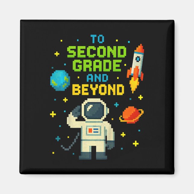 2nd Grade And Beyond Astronaut Space Boys Gamer Fi Magnet (Front)