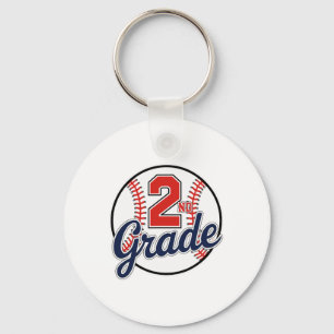 2nd Grade Baseball Back To School Baseball Player Keychain