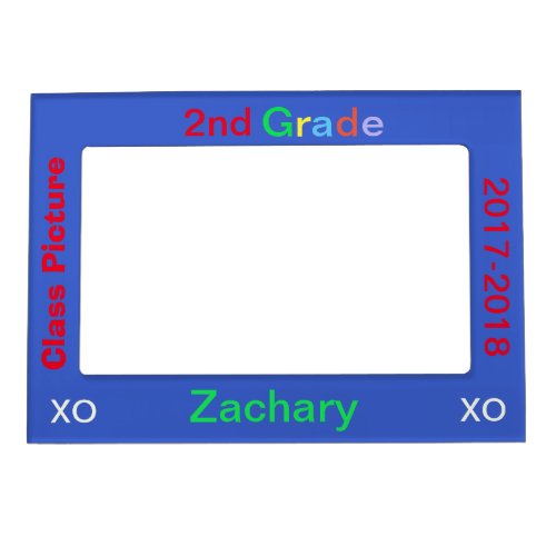 2nd Grade Blue Class Magnetic Photo Frame