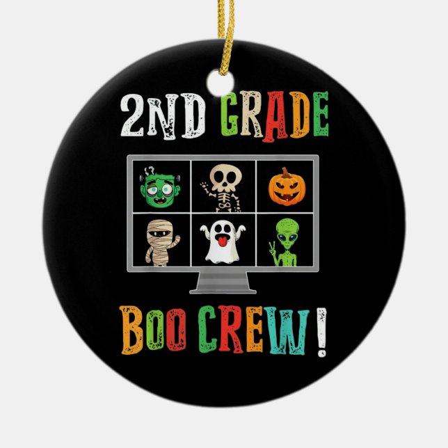 2nd Grade Boo Crew Ceramic Ornament (Front)