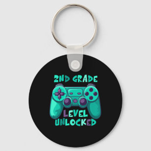 2nd Grade Boys Gamer Level Ck To School First Day  Keychain