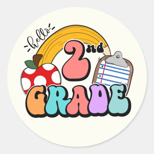 2nd Grade Classic Round Sticker (Front)