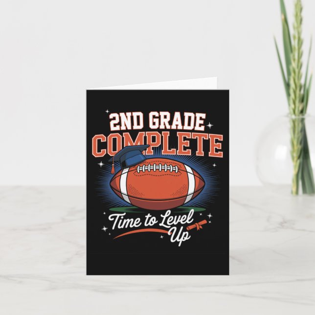 2nd Grade Complete Time To Level Up Football Last  Card (Front)