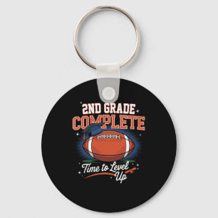 2nd Grade Complete Time To Level Up Football Last  Keychain