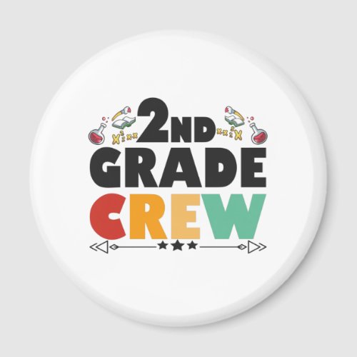 2ND Grade Crew Funny Back To School Student Gift Magnet