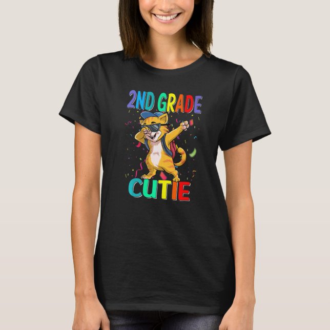 2nd Grade Cutie Cat Back To School T-Shirt (Front)