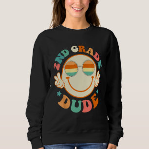 2nd Grade Dude Happy Face First Day Back To School Sweatshirt