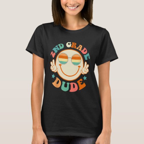 2nd Grade Dude Happy Face First Day Back To School T_Shirt