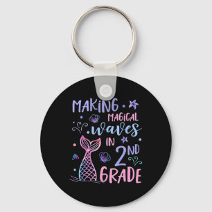 2nd Grade For Girls Cute Mermaid Ck To School Seco Keychain