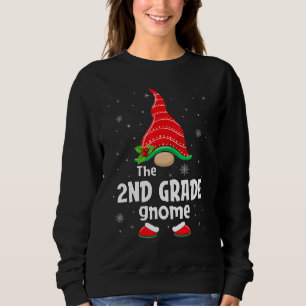2nd Grade Gnome Matching Family Group Christmas Pa Sweatshirt