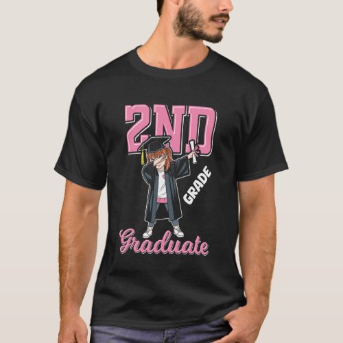 2nd Grade Graduate 2026 Dabbing Girl Graduation T-Shirt