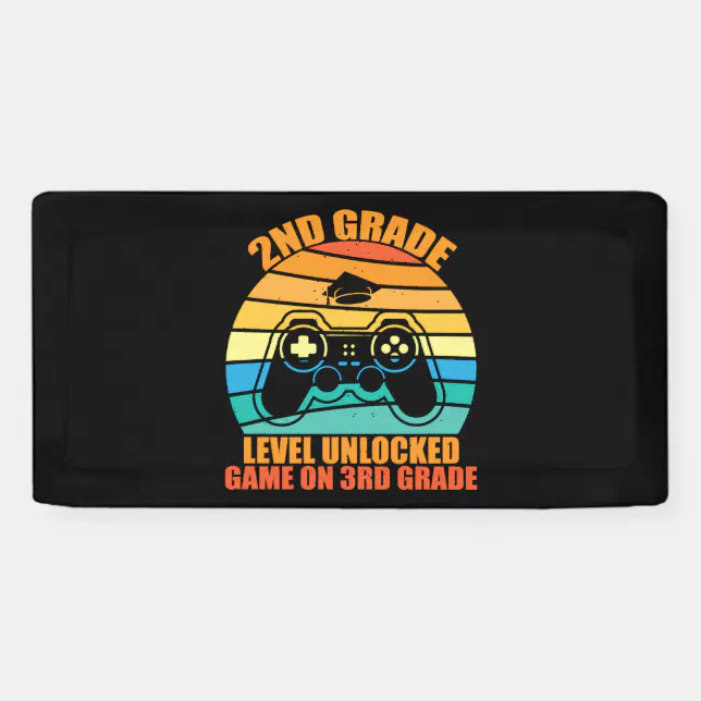 2nd Grade graduation back to school level unlocked Banner | Zazzle