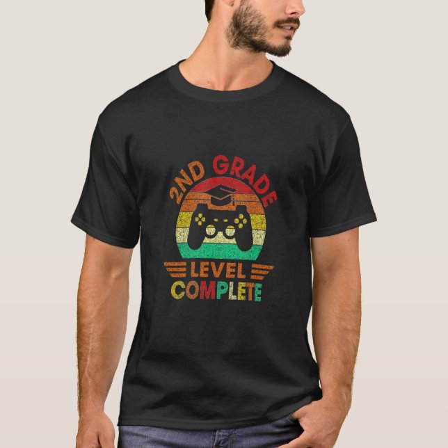 2nd Grade Graduation Level Complete Video Games Bo T-Shirt (Front)