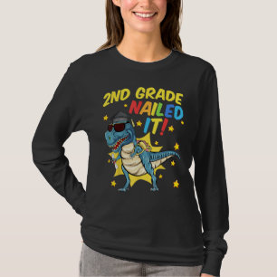 2nd Grade Graduation  Rex Dinosaur 2nd Grade Naile T-Shirt