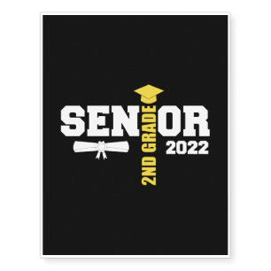 2nd Grade Graduation Shirt Elementary School Gradu Temporary Tattoos