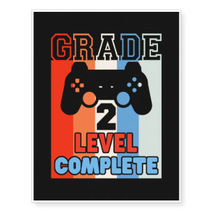 2nd Grade Graduation Shirt Elementary School Level Temporary Tattoos