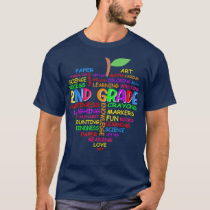 2nd Grade Heart Word Apple Back To School Teacher T-Shirt