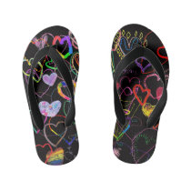 2nd Grade Hearts Flip Flips Kid's Flip Flops 2nd Grade Hearts Flip Flips Kid's Flip Flops