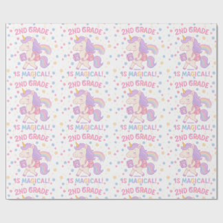 2nd Grade is Magical Back To School Unicorn Wrapping Paper