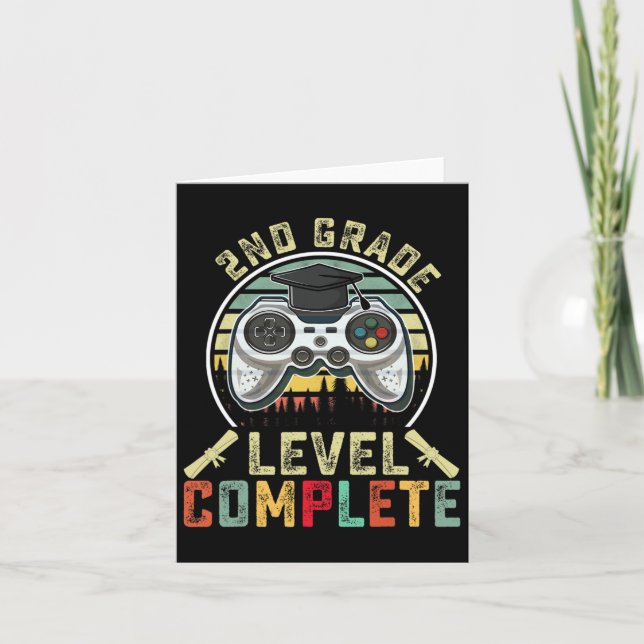 2nd Grade Level Complete Gamer 2nd Grade Graduatio Card (Front)