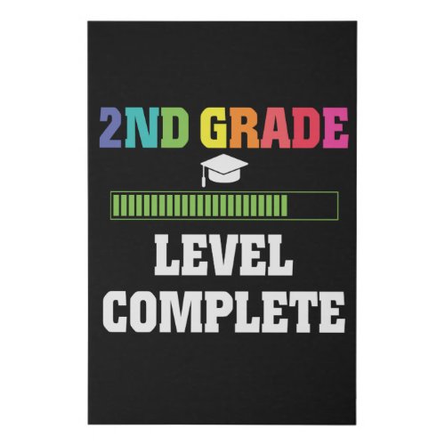 2nd Grade Level Complete Kids Back to School Gamer Faux Canvas Print