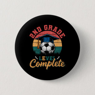 2nd Grade Level Complete Soccer Boy Girl Last Day  Button