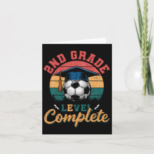 2nd Grade Level Complete Soccer Boy Girl Last Day  Card