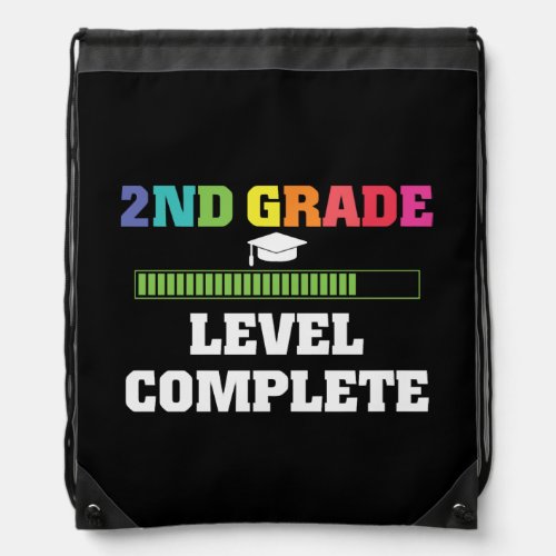 2ND Grade Level Complete Video Gamer Graduate Gift Drawstring Bag