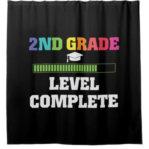 2ND Grade Level Complete Video Gamer Graduate Gift Shower Curtain