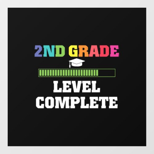 2ND Grade Level Complete Video Gamer Graduate Gift Window Cling