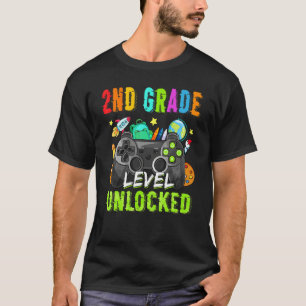 2nd Grade Level Unlocked Back To School Video Game T-Shirt