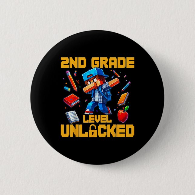 2nd Grade Level Unlocked Dabbing Boys Gamer Ck To  Button (Front)