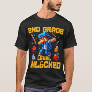 2Nd Grade Level Unlocked Dabbing Boys Gamer T-Shirt