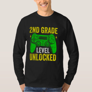 2nd Grade Level Unlocked Game Controller First Day T-Shirt