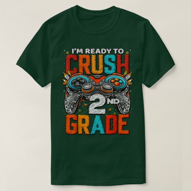 2nd Grade Level Unlocked Game On 2nd Grade Back To T-Shirt (Design Front)