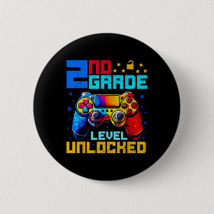2nd Grade Level Unlocked Gamer First Day Of School Button