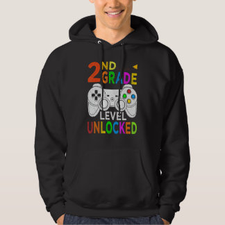 2nd Grade Level Unlocked Happy Back To School Game Hoodie